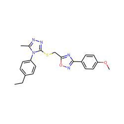 CCc1ccc(-n2c(C)nnc2SCc2nc(-c3ccc(OC)cc3)no2)cc1 ZINC000006804362