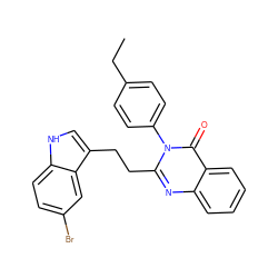 CCc1ccc(-n2c(CCc3c[nH]c4ccc(Br)cc34)nc3ccccc3c2=O)cc1 ZINC000013821552