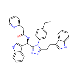 CCc1ccc(-n2c(CCc3c[nH]c4ccccc34)nnc2[C@H](NC(=O)Cc2ccccn2)c2c[nH]c3ccccc23)cc1 ZINC000028973117