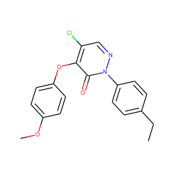 CCc1ccc(-n2ncc(Cl)c(Oc3ccc(OC)cc3)c2=O)cc1 ZINC000066167360