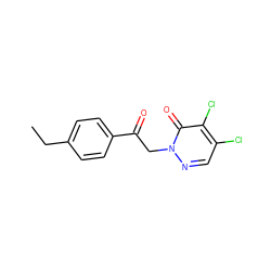 CCc1ccc(C(=O)Cn2ncc(Cl)c(Cl)c2=O)cc1 ZINC000003354241