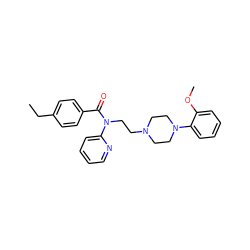 CCc1ccc(C(=O)N(CCN2CCN(c3ccccc3OC)CC2)c2ccccn2)cc1 ZINC000013739996