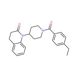 CCc1ccc(C(=O)N2CCC(N3C(=O)CCc4ccccc43)CC2)cc1 ZINC000013832047