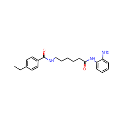 CCc1ccc(C(=O)NCCCCCC(=O)Nc2ccccc2N)cc1 ZINC000117586336