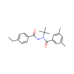 CCc1ccc(C(=O)NN(C(=O)c2cc(C)cc(C)c2)C(C)(C)C)cc1 ZINC000001092859