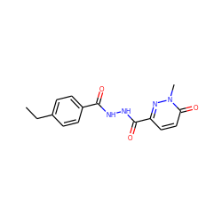 CCc1ccc(C(=O)NNC(=O)c2ccc(=O)n(C)n2)cc1 ZINC000012869847