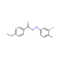 CCc1ccc(C(=O)NNc2ccc(C)c(Cl)c2)cc1 ZINC000000147452