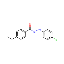 CCc1ccc(C(=O)NNc2ccc(Cl)cc2)cc1 ZINC000000152292