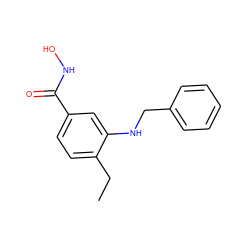 CCc1ccc(C(=O)NO)cc1NCc1ccccc1 ZINC001772573717