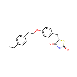 CCc1ccc(CCOc2ccc(C[C@@H]3SC(=O)NC3=O)cc2)cc1 ZINC000022000022