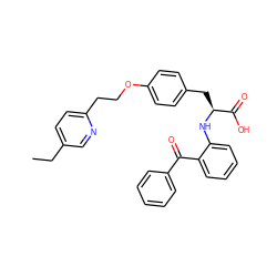 CCc1ccc(CCOc2ccc(C[C@H](Nc3ccccc3C(=O)c3ccccc3)C(=O)O)cc2)nc1 ZINC000012358058