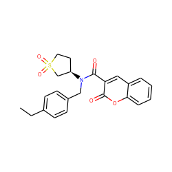 CCc1ccc(CN(C(=O)c2cc3ccccc3oc2=O)[C@@H]2CCS(=O)(=O)C2)cc1 ZINC000008590123