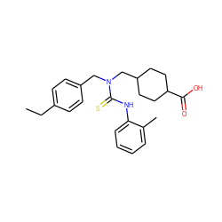 CCc1ccc(CN(CC2CCC(C(=O)O)CC2)C(=S)Nc2ccccc2C)cc1 ZINC000115732750