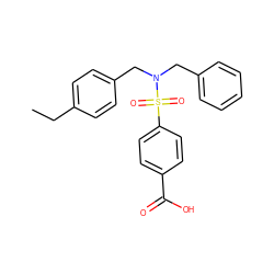 CCc1ccc(CN(Cc2ccccc2)S(=O)(=O)c2ccc(C(=O)O)cc2)cc1 ZINC000115732240