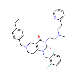 CCc1ccc(CN2CCc3c(c(=O)n(CCN(C)CCc4ccccn4)c(=O)n3Cc3c(F)cccc3F)C2)cc1 ZINC000028864112