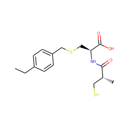 CCc1ccc(CSC[C@H](NC(=O)[C@H](C)CS)C(=O)O)cc1 ZINC000040865437