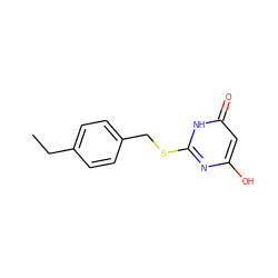 CCc1ccc(CSc2nc(O)cc(=O)[nH]2)cc1 ZINC000653829542