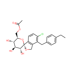 CCc1ccc(Cc2c(Cl)ccc3c2CO[C@]32O[C@H](COC(C)=O)[C@@H](O)[C@H](O)[C@H]2O)cc1 ZINC000045245801