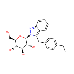 CCc1ccc(Cc2c3ccccc3nn2[C@@H]2O[C@H](CO)[C@@H](O)[C@H](O)[C@H]2O)cc1 ZINC000096284789