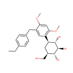 CCc1ccc(Cc2cc([C@@H]3C[C@H](CO)[C@@H](O)[C@H](O)[C@H]3O)c(OC)cc2OC)cc1 ZINC000043103851