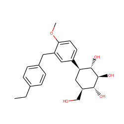 CCc1ccc(Cc2cc([C@@H]3C[C@H](CO)[C@@H](O)[C@H](O)[C@H]3O)ccc2OC)cc1 ZINC000038252910