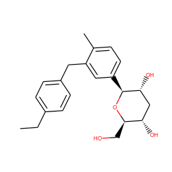 CCc1ccc(Cc2cc([C@@H]3O[C@H](CO)[C@@H](O)C[C@H]3O)ccc2C)cc1 ZINC000049035285