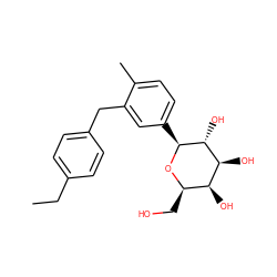 CCc1ccc(Cc2cc([C@@H]3O[C@H](CO)[C@H](O)[C@H](O)[C@H]3O)ccc2C)cc1 ZINC000049112224