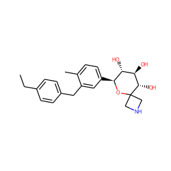 CCc1ccc(Cc2cc([C@@H]3OC4(CNC4)[C@@H](O)[C@H](O)[C@H]3O)ccc2C)cc1 ZINC000049114230