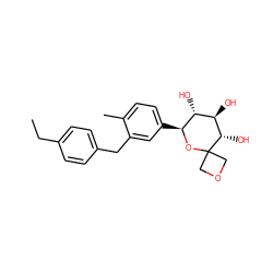 CCc1ccc(Cc2cc([C@@H]3OC4(COC4)[C@@H](O)[C@H](O)[C@H]3O)ccc2C)cc1 ZINC000049125583