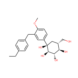 CCc1ccc(Cc2cc([C@]3(O)C[C@H](CO)[C@@H](O)[C@H](O)[C@H]3O)ccc2OC)cc1 ZINC000084670953