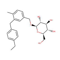 CCc1ccc(Cc2cc(CO[C@@H]3O[C@H](CO)[C@@H](O)[C@H](O)[C@H]3O)ccc2C)cc1 ZINC000049124966