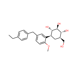 CCc1ccc(Cc2ccc(OC)c([C@@H]3C[C@H](CO)[C@@H](O)[C@H](O)[C@H]3O)c2)cc1 ZINC000035900928