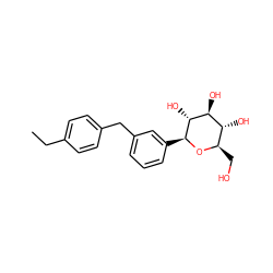 CCc1ccc(Cc2cccc([C@@H]3O[C@H](CO)[C@@H](O)[C@H](O)[C@H]3O)c2)cc1 ZINC000003936396