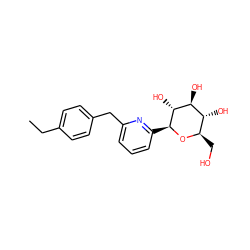 CCc1ccc(Cc2cccc([C@@H]3O[C@H](CO)[C@@H](O)[C@H](O)[C@H]3O)n2)cc1 ZINC000084587431