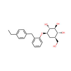 CCc1ccc(Cc2ccccc2O[C@@H]2C[C@H](CO)[C@@H](O)[C@H](O)[C@H]2O)cc1 ZINC000038224739