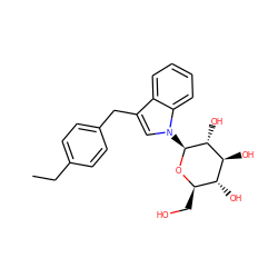 CCc1ccc(Cc2cn([C@@H]3O[C@H](CO)[C@@H](O)[C@H](O)[C@H]3O)c3ccccc23)cc1 ZINC000043128768