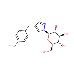 CCc1ccc(Cc2cnn([C@@H]3O[C@H](CO)[C@@H](O)[C@H](O)[C@H]3O)c2)cc1 ZINC000096284792