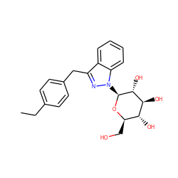 CCc1ccc(Cc2nn([C@@H]3O[C@H](CO)[C@@H](O)[C@H](O)[C@H]3O)c3ccccc23)cc1 ZINC000096284788