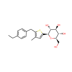 CCc1ccc(Cc2sc([C@@H]3O[C@H](CO)[C@@H](O)[C@H](O)[C@H]3O)cc2C)cc1 ZINC000072116716