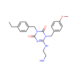 CCc1ccc(Cn2c(=O)nc(NCCN)n(Cc3ccc(OC)cc3)c2=O)cc1 ZINC000100412257