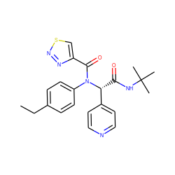 CCc1ccc(N(C(=O)c2csnn2)[C@H](C(=O)NC(C)(C)C)c2ccncc2)cc1 ZINC000004857861