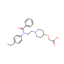 CCc1ccc(N(CCN2CCC(OCC(=O)O)CC2)C(=O)c2ccccc2)cc1 ZINC000653715465