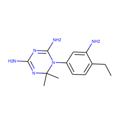 CCc1ccc(N2C(N)=NC(N)=NC2(C)C)cc1N ZINC000029219414