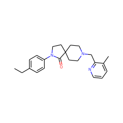 CCc1ccc(N2CCC3(CCN(Cc4ncccc4C)CC3)C2=O)cc1 ZINC000096286139