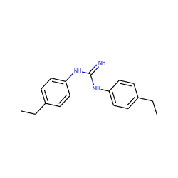 CCc1ccc(NC(=N)Nc2ccc(CC)cc2)cc1 ZINC000013733770