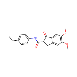 CCc1ccc(NC(=O)[C@H]2Cc3cc(OC)c(OC)cc3C2=O)cc1 ZINC000473154460