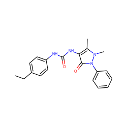 CCc1ccc(NC(=O)Nc2c(C)n(C)n(-c3ccccc3)c2=O)cc1 ZINC000001115008