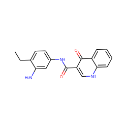 CCc1ccc(NC(=O)c2c[nH]c3ccccc3c2=O)cc1N ZINC000113734247