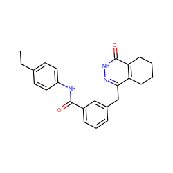 CCc1ccc(NC(=O)c2cccc(Cc3n[nH]c(=O)c4c3CCCC4)c2)cc1 ZINC000167404016