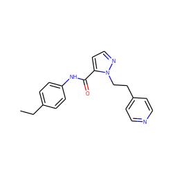 CCc1ccc(NC(=O)c2ccnn2CCc2ccncc2)cc1 ZINC000028822044